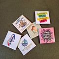 2 x2 inch custom photo magnet of your team logo or inspiring quotations (set of 5)