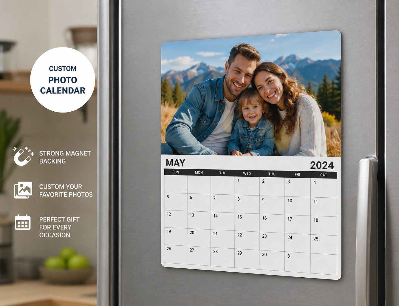 Custom Photo magnetic calendar